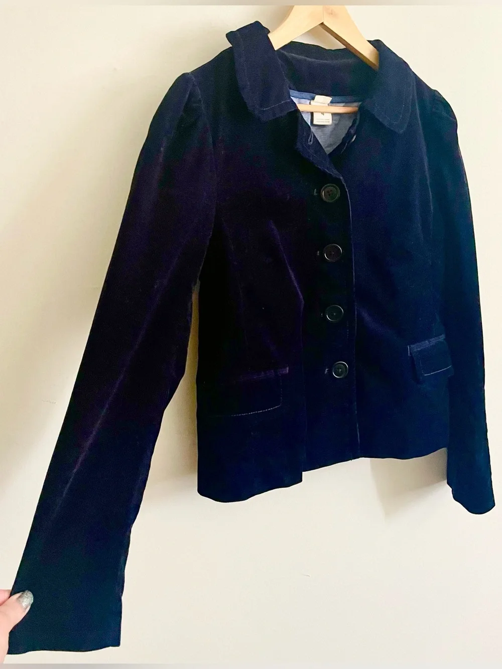 🪬 J. Crew Navy Corduroy Button-Front Blazer 🪬